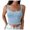 Blue, variant on Womens Sleeveless Cropped Rib Knit Seamless Sweetheart Neckline Going Out Tank Tops l Running Women Alien Top Women Lose Tops for Women