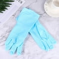 thumbnail image 4 of Monyance Waterproof Gloves 3 Pairs Thin Style Rubber Household Dishwashing Gloves Anti-slip Kitchen Cleaning Gloves Waterproof Gloves for Home Use Size L (Random color)(12.2X5.51X0.39Inches), 4 of 10