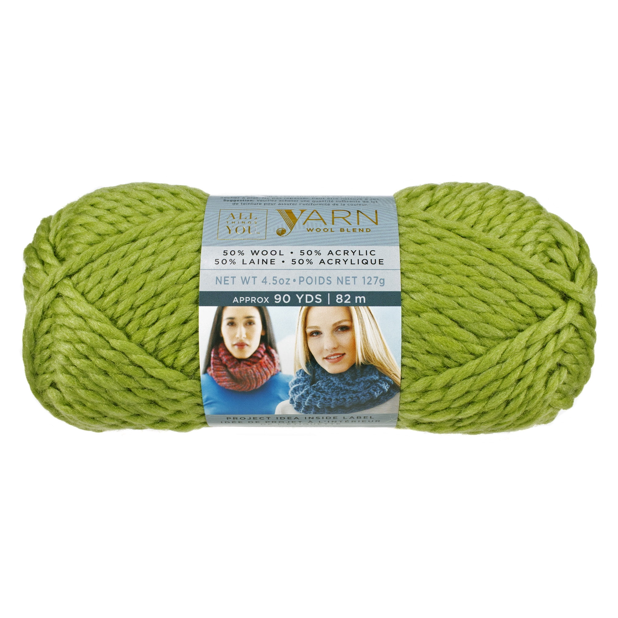 Size 6 Super Bulky Wool Blend Yarn 90 Yard (82.3 Meter) Skein Wool