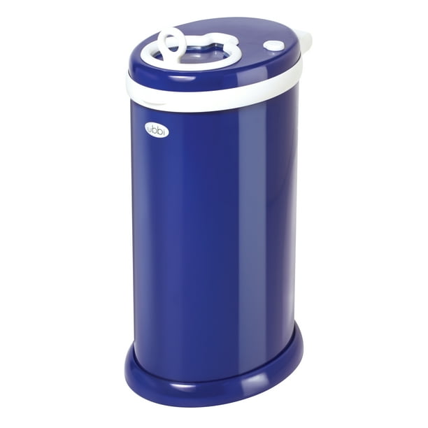 Ubbi Steel Diaper Pail, Odor Locking, No Special Bags Required, Navy