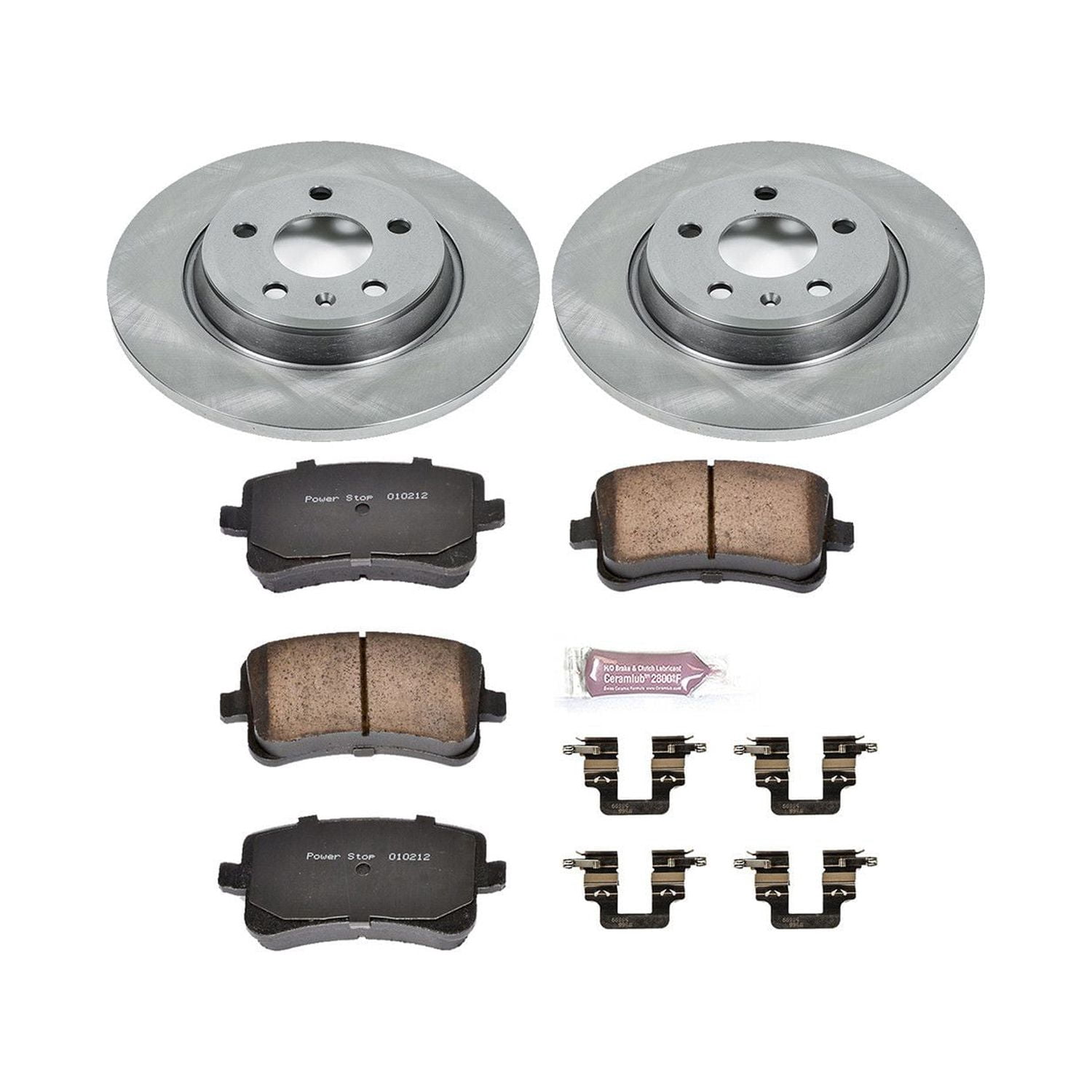 Power Stop Rear Stock Replacement Brake Pad and Rotor Kit KOE4745