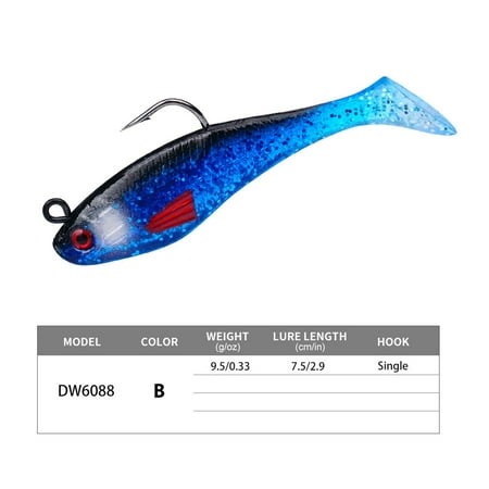 1Pc Fishing Lure Silicone Metal 7.5Cm/9.5G Soft Fishing Lure Swim Tail Jigging Wobbler Swimbait Bass Pike Tackle Lures Parts