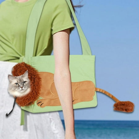 EHJRE Pet Carrier Backpack Foldable Practical Transparent Window Novelty Tote Carrying Bag for Puppy Camping Outside Hiking L