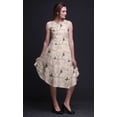 thumbnail image 3 of Bimba Pink Blossom & Goldfinch Bird Printed Knee Length Ladies Sleeveless Holiday Wear Tank Dress-Large, 3 of 6