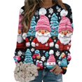 thumbnail image 2 of Wyzesi Chandails en Molleton Noirs pour Filles Zip Up Pull à Manches Longues pour Femmes Col Rond Imprimé Noël Chandail en Molleton Décontracté Chandails en Molleton Overd Gilet Chandails en Molleton Noirs Roses pour Femmes, 2 of 5