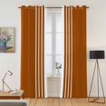 thumbnail image 2 of Burnt Orange White Stripe Kitchen Curtains 96 Inch Length, Modern Rustic Vertical Striped Grommet Top Bedroom Living Room Curtains, Light Filtering Cafe Curtain Drapes 2 Panels Set 104''x96'', 2 of 9