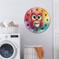 thumbnail image 7 of ZXCXRQFa Owl Drinking Coffee Clock Home Decor Round Wood 10 Inch Wall Clocks Non Ticking Silent Clock Art for Living Room Kitchen Bedroom Decorative, 7 of 7