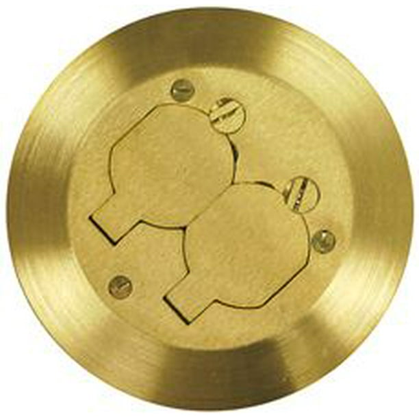 Floor Box Cover Brass Duplex Receptacle 53/4'' Diameter