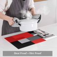 thumbnail image 4 of Red Black Grey Placemats for Dinning Table Set of 4, Abstract Modern Irregular Geometric Burlap Kitchen Place Mats Waterproof Cloth Table Mats, Indoor Outdoor Placemats Easy Clean Dinner Decor, 4 of 8