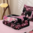 thumbnail image 6 of Manfei Cute Initial R Zipper Full Size Comforter Sets with Fitted Sheet and 2 Pillowcases,Sweet Butterfly Zipper Bedding Set,Pink,Pink Reversible4pcs, 6 of 8
