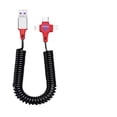 thumbnail image 5 of Cable de datos de resorte tres en uno de carga súper rápida 6A adecuado para teléfono móvil Apple Huawei Android cable de carga telescópico, 5 of 5