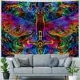 thumbnail image 4 of Orinice Dragon Cross Psychedelic Tapestry Wall Hanging Unique Style Graphic Tapestries Home Wall Decor Art for Living Room Bedroom Apartment Farmhouse Dorm 50x40inch, 4 of 6