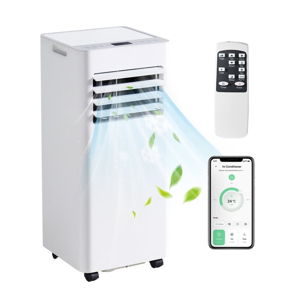 Clouddwell 10000 BTU Portable Air Conditioner with Heat Function, White, for Living Room and Bedroom