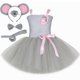 thumbnail image 3 of Disfraz de rata y ratón para niña, vestido de tutú gris con orejas, cola, pajarita y nariz, disfraces de animales de ratón para niña, vestido de fiesta de cumpleaños de Halloween, 3 of 5