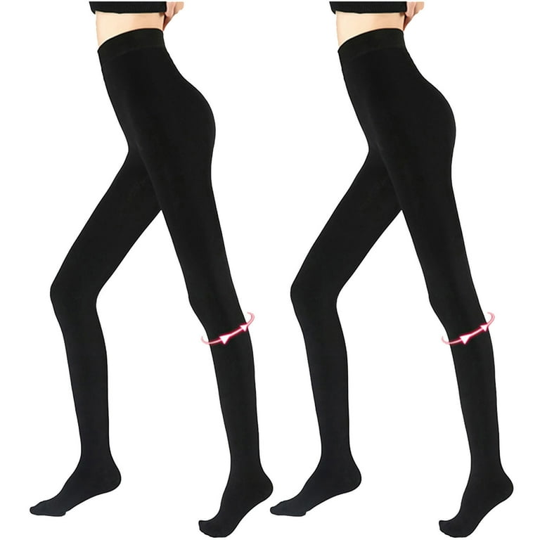 Fengqque Women's Soft Leggings to Keep Warm 2PC Pantyhose Solid Leggings  Super Elastic Slim Casual Legging