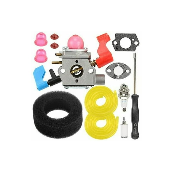 Améliorateur de Performance Moteur pour Souffleur de Feuilles, Kit de Carburateur de Performance Moteur Cohérent avec Bougie d'Allumage et Ligne de Carburant pour Souffleur à Gaz Poulan Weed Eater, Kit Tout-en-un