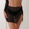 thumbnail image 2 of EYNMVR Womens Mesh Sheer High Waisted Swimsuit Ruched Bathing Suit Wrap Swim Skirt Cover Up Bikini Bottoms, 2 of 5