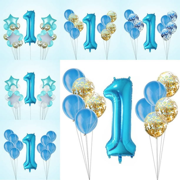 11pcs/25pcs Marble Agate Latex Transparent Confetti Balloons Boy Girl Girl  1st Birthday Party 1st Birthday Party Decoration Number 1 Foil Balloons 