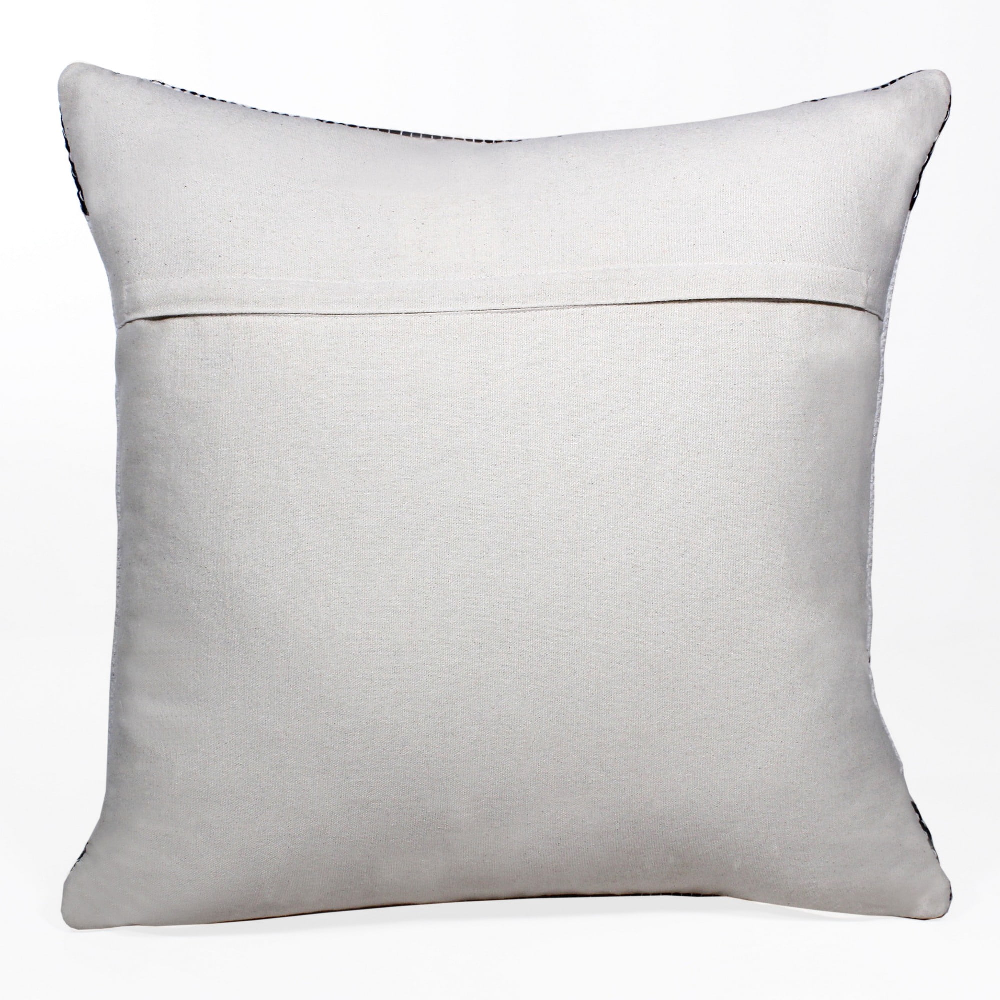 Laddha Home Designs Handwoven Tribal Cotton Throw Pillow Cover - 20" - White and Black