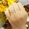 thumbnail image 2 of 0.13 Carat (ctw) 10K Gold Round Blue Diamond Ladies Anniversary Enhancer Guard Wedding Band, 2 of 4