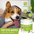 thumbnail image 2 of KMWGRE Pet Tear Stain Remover Wipes Gentle Eye Cleaning for Dogs and Cats Enzymatic Formula for Discharge and Debris Green 7cm, 2 of 9