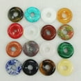 thumbnail image 6 of GKNET 30pcs Natural Mixed Gogo Donut Round Safety Buckle Stone Beads Hole 18mm Making, 6 of 8