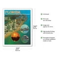 thumbnail image 2 of Florida - Miami Ft. Lauderdale Orlando Tampa St. Petersburg - Vintage Airline Travel Poster - Fine Art Matte Paper Print (Unframed) 20x26in, 2 of 4