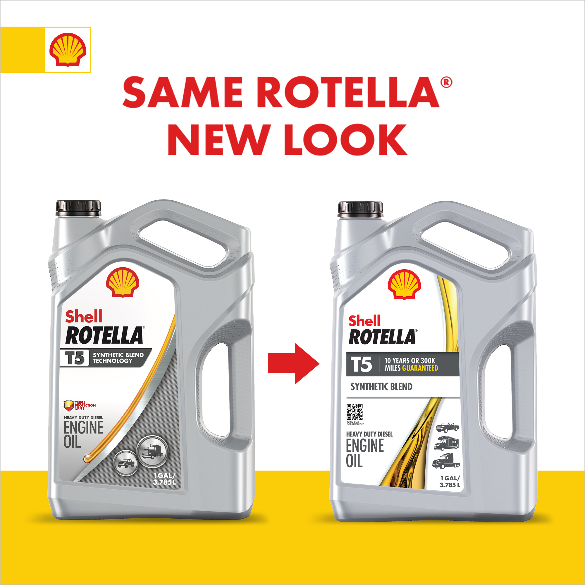 Shell Rotella T5 Synthetic Blend 15W-40 Diesel Engine Oil, 2.5 Gallon - image 4 of 9