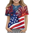 thumbnail image 2 of ATOGUTA Tshirts for Girls Kids 4th of July Shirts Patriotic Top Independence Day Outfit Blue, Size 3T-14, 2 of 6