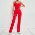 thumbnail image 6 of Women's One-Piece sleeveless jumpsuits sexy hip lift fitness yoga dress U-neck hollow back unitard bodycon solid color soft fabric yoga workout bodysuit Summer 2024, 6 of 7