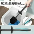 thumbnail image 4 of Toilet Brush and Holder 2 Pack, Toilet Bowl Brush with Extra Long Handle, Toilet Scrubber and Covered Holder, Toilet Brushes for Bathroom-Space Saving, Covered Brush, Durable, Deep Cleaning(Black), 4 of 6