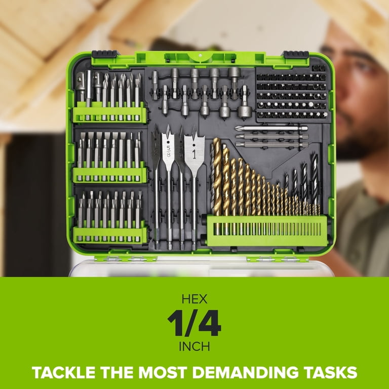 Greenworks 150PC Drill and Driver Bit Set with Storage Case