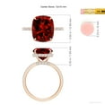 thumbnail image 5 of ANGARA Lab Grown 6 Ct Thin Shank Cushion Ruby Ring with Lab Diamond Accents for Women in 14K Rose Gold (Size-12x10mm) | July Birthstone, Anniversary, Jewelry Gift for Women | Lab-Grown Ruby Ring, 5 of 7