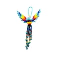 thumbnail image 2 of Matte Rainbow Hummingbird Hanging Figurine Ornament Czech Glass Seed Bead Fringe Tail Dangles - Handmade Gifts Spirit Animal Boho Accessories, 2 of 2
