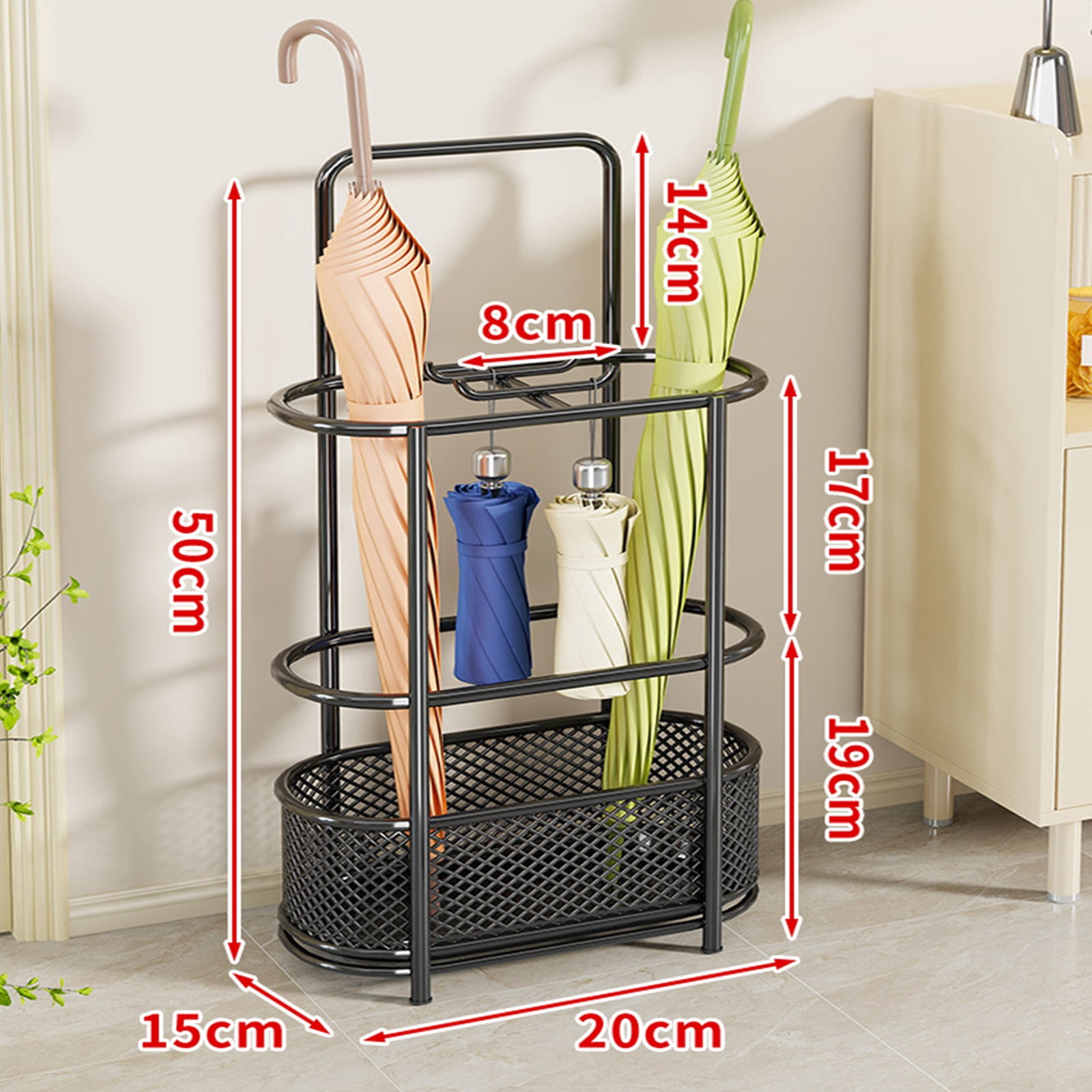 Umbrella Stand, Umbrella Stand Holder with Removable Drip Tray, Home Umbrella Organizer, Indoor Storage Rack, Entryway Space Saving Umbrella Organizer