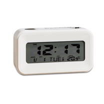 DAYBETTER Square Digital Alarm Clock , Multi-Functional Bedside Clock Mini Clock , Large Display, Snooze, Time,Temperature, for Living Room, Bedroom, Office