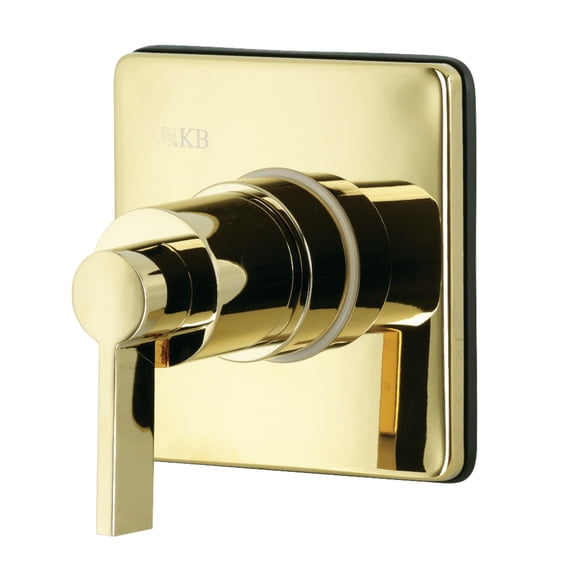 Kingston Brass KS3042NDL NuvoFusion Single-Handle Three-Way Diverter Valve with Square Trim Kit in Polished Brass