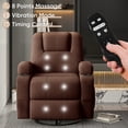 thumbnail image 3 of Lumihaven 360° Swivel Recliner Oversized Massage Rocking Chair Nursery Chair Power Living Room Furniture With Two Cup Holder,Brown, 3 of 7