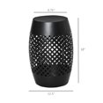thumbnail image 5 of 12.5" Steel Patio End Table, Round Hollow Drum Side Table, Accent Table for Indoor and Outdoor, Black, 5 of 5
