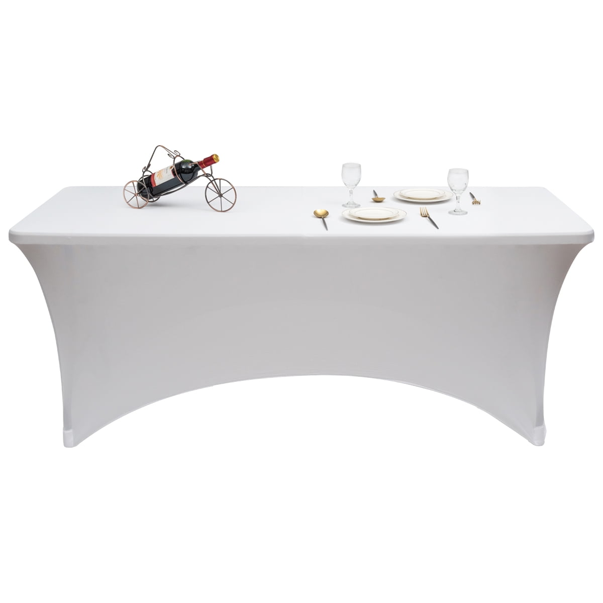 Topbuy 2Piece 6ft Rectangular Stretchable Tablecloths Spandex Table