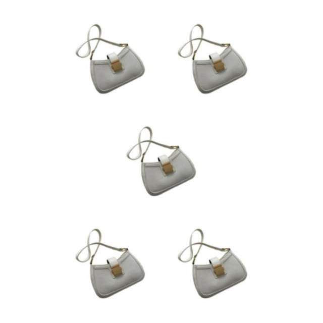 Transemion PU Practical Gifts Fashionable Shoulder Bag Lightweight And Portable Large Capacity Shoulder Bags white 5Set