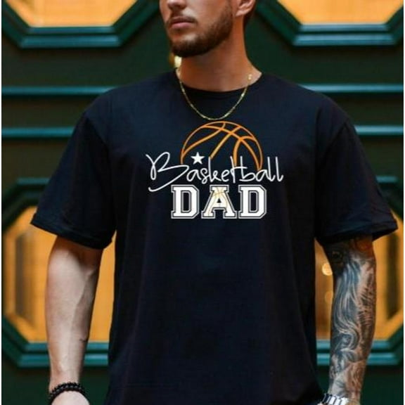Basketball Dad Shirt, Game Day Dad T-Shirt, Proud Basketball Father Tee, Player Supporter Outfit, Sports Family , Full Size S-5XL