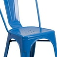 thumbnail image 6 of Flash Furniture Luke Commercial Grade 4 Pack Blue Metal Indoor-Outdoor Stackable Chair, 6 of 7