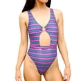 thumbnail image 1 of Traje de baño de playa elegante Bikini con escote en V y abertura en la cintura, 1 of 4