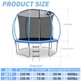 thumbnail image 2 of YIYADO Foldable Trampoline,400 Lbs 10ft Foldable Mini Trampoline Fitness Rebounder with Handrail for Adults, 2 of 7