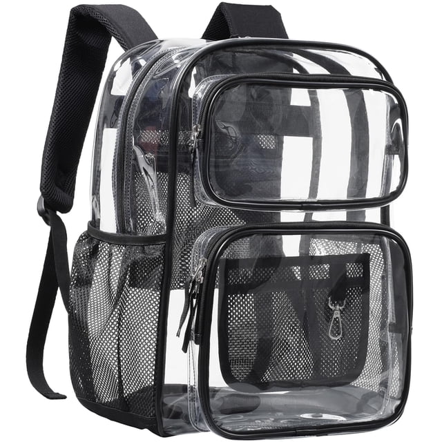 Mochila transparente PACKISM 17 de PVC resistente, negro transparente