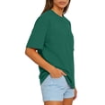 thumbnail image 3 of Women’s Crew Neck Short Sleeve T Shirt Classic Fit Casual Basic Tee Soft Cotton Jersey Top for Everyday Wear Dark Green S, 3 of 4