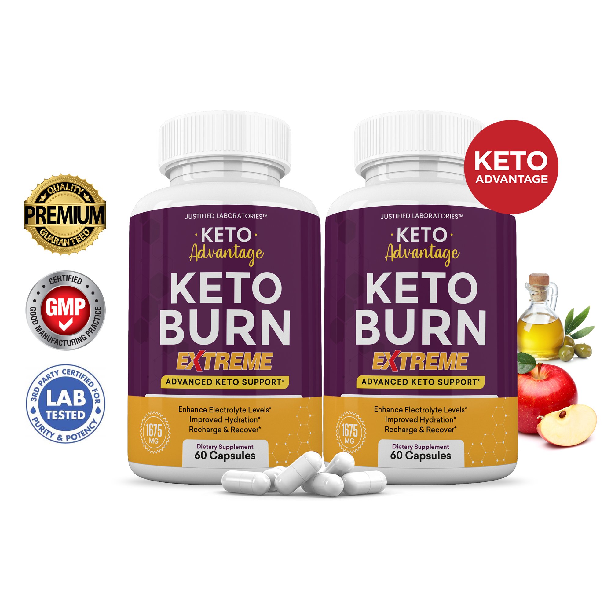 (2 Pack) Keto Advantage ACV Extreme Pills 1675mg Alternative to Gummies Dietary Supplement 120 Capsules