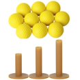 thumbnail image 1 of 10Pcs Yellow Soft Elastic Indoor Practice PU Golf Ball & 3x Golf Tees Coffee Durable Tee Driving Range 60/ 70/ 80 mm, 1 of 7