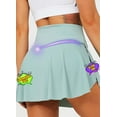 thumbnail image 4 of TZLDN Women's V-Cut Crossover High Waisted Tennis Skirts with Pockets Inner Shorts Crossover Lightweight For Athletic Workout Mini Skirts Turquoise,XS, 4 of 7